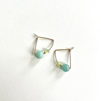 Image 1 of Wedge Blue jade/Chalcedony earrings