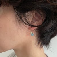 Image 2 of Wedge Blue jade/Chalcedony earrings