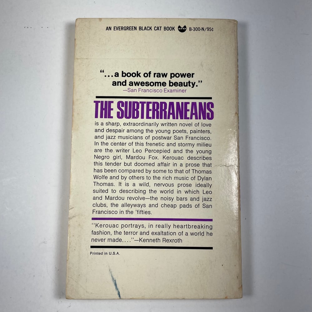 BK: Jack Kerouac - The Subterraneans 1st Black Cat Edition 1971 PB Vintage Beat