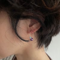 Image 2 of Wedge Amethyst/aquamarine earrings