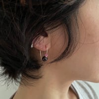 Image 4 of Wedge Garnet/pink ruby earrings