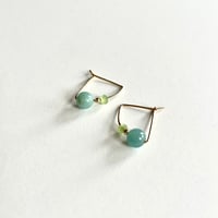 Image 3 of Wedge Blue jade/Chalcedony earrings