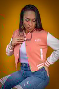 Image 1 of Coral Women Varsity Crop Double RSL Jacket