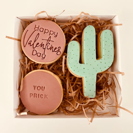 Image of Cactus Valentines Day Cookies
