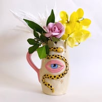Image 2 of Ceramic Midi Vase - Yellow Snake