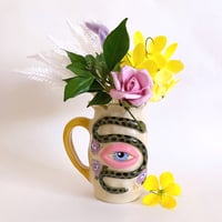 Image 1 of Ceramic Midi Vase - Deep Green Snake