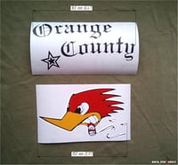 Image 2 of Mike Ness guitar stickers Woodpecker & Orange County decal Social Distortion