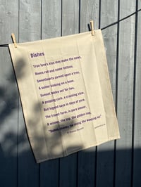 Image 5 of 'Dishes' Poem 100% Organic Natural Cotton Screen Printed Tea Towel 