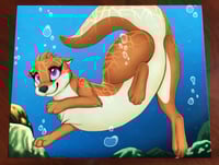 Image 1 of Female Otter Swimming - 8" x 10" Art Print