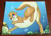 Image 2 of Male Otter Swimming - Glossy 8" x 10" Art Print