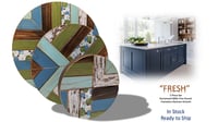 Image 2 of "Fresh" Reclaimed 1890s Pine Round Frameless Abstract Artwork 3 Piece Set