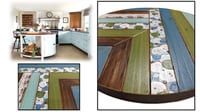 Image 3 of "Fresh" Reclaimed 1890s Pine Round Frameless Abstract Artwork 3 Piece Set