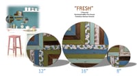 Image 4 of "Fresh" Reclaimed 1890s Pine Round Frameless Abstract Artwork 3 Piece Set