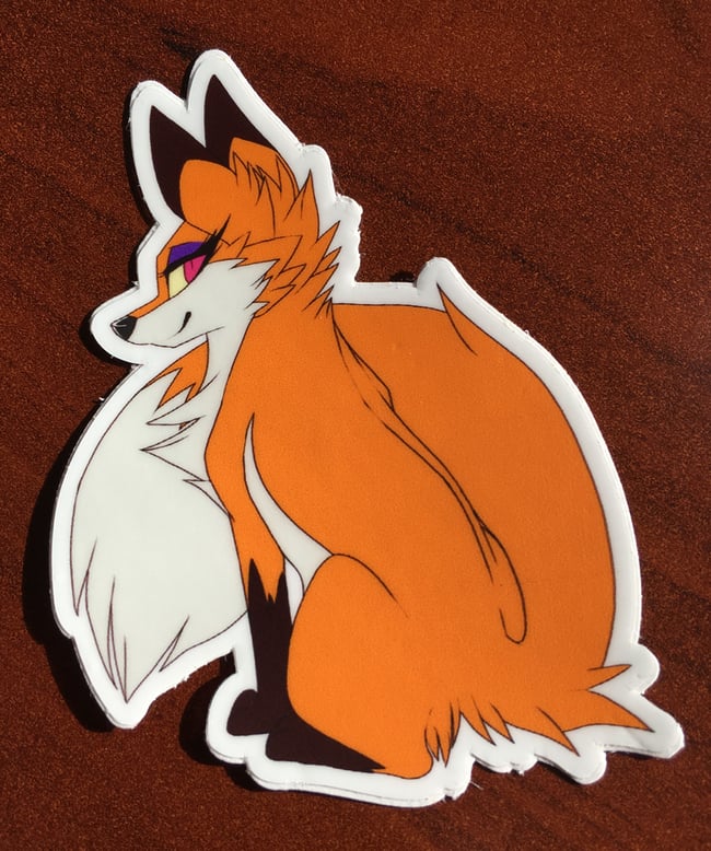 Flirty Female Red Fox - Die-Cut Sticker