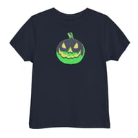 Image 4 of Toddler jersey t-shirt - Jack O Lantern Vintage Green-Black