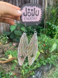 Image 3 of Narurally dyed Silk Cicada Wings