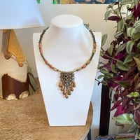 Image 2 of UNAKITE STONE STATEMENT NECKLACE 