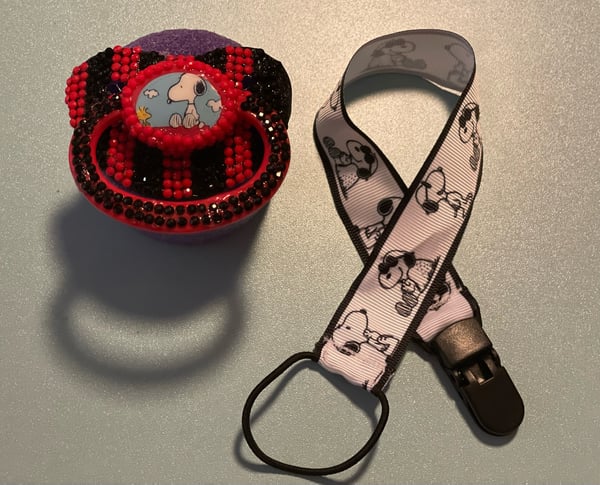 Image of Cool Dog Pacifier and Paci Clip Set