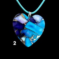 Image 2 of “Violet Blues” Large Heart Necklaces (#22)