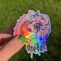 Image 1 of Holographic "Friendship Is Metal" Sticker