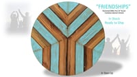 Image 1 of "Friendships" Reclaimed 1890s Pine 14 inch Round Frameless Abstract Artwork 