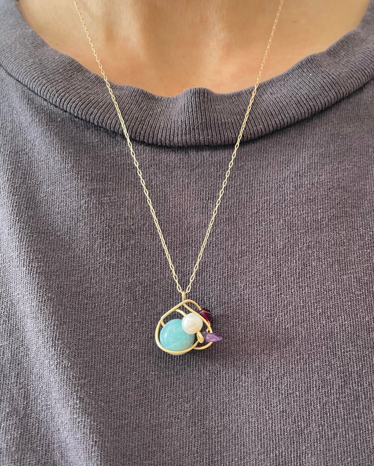 Simplistic Jade Stone Necklace – BERNA PECI JEWELRY
