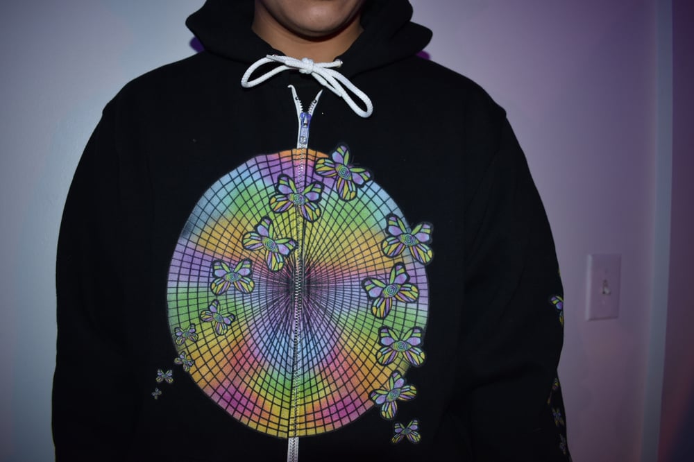 Image of Spiritually Spiraling Zip Up Hoodie 