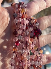 Image 3 of Rainbow Spinel Mini Mala with Purple Garnet Guru Bead, Rainbow Spinel 108 Beads Japa Mala