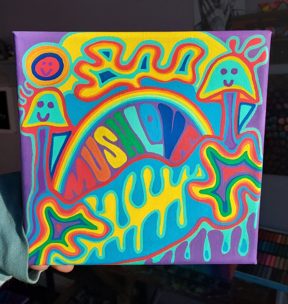 'Mush Love' 8x8 painting 