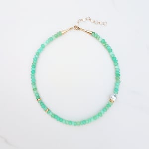 Chrysoprase & Pearl Necklace 