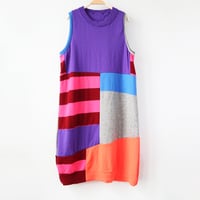 Image 2 of colorful bright patchwork courtneycourtney adult m/l medium large sweater warm merino wool shift