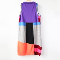 Image 3 of colorful bright patchwork courtneycourtney adult m/l medium large sweater warm merino wool shift