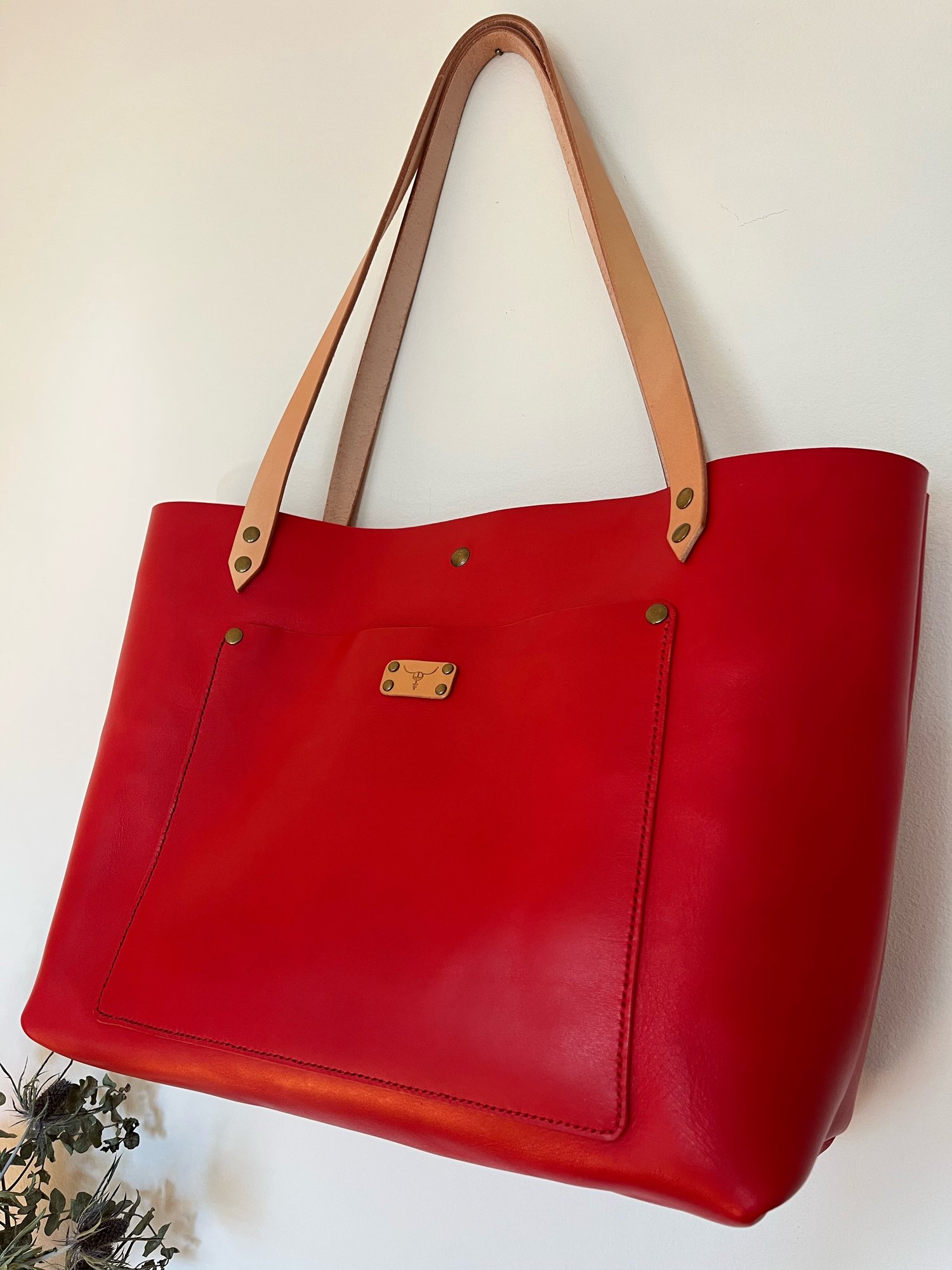 Image of Candy Apple Red Italian Vachetta Carry-all Tote