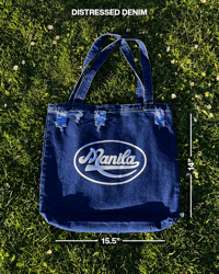 Image 3 of Manila Tote — Distressed Denim