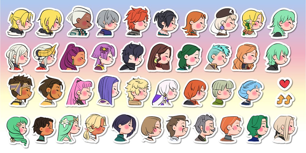 Image of FE3H Support Pairing Stickers/Magnets