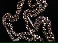 Image 3 of EDWARDIAN 9CT ROSE YELLOW GOLD SOLID CHAIN 20 INCHES 10.8g BAREL CLASP AND TAG