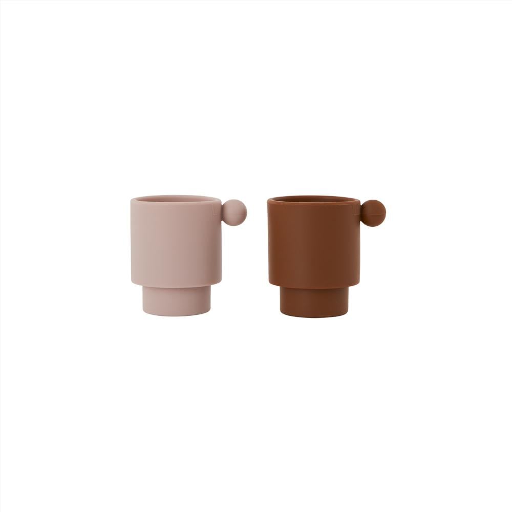 Image of Tiny Inka Cup Set of 2 Caramel / Rose by OYOY