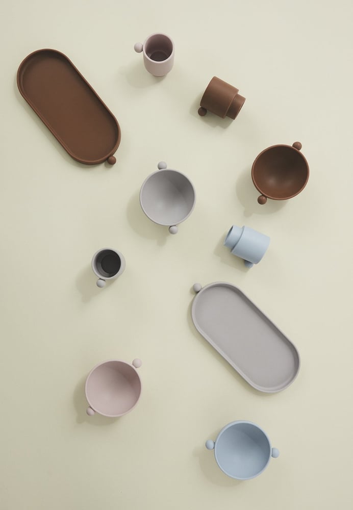Image of Tiny Inka Cup Set of 2 Dusty Blue / Clay by OYOY