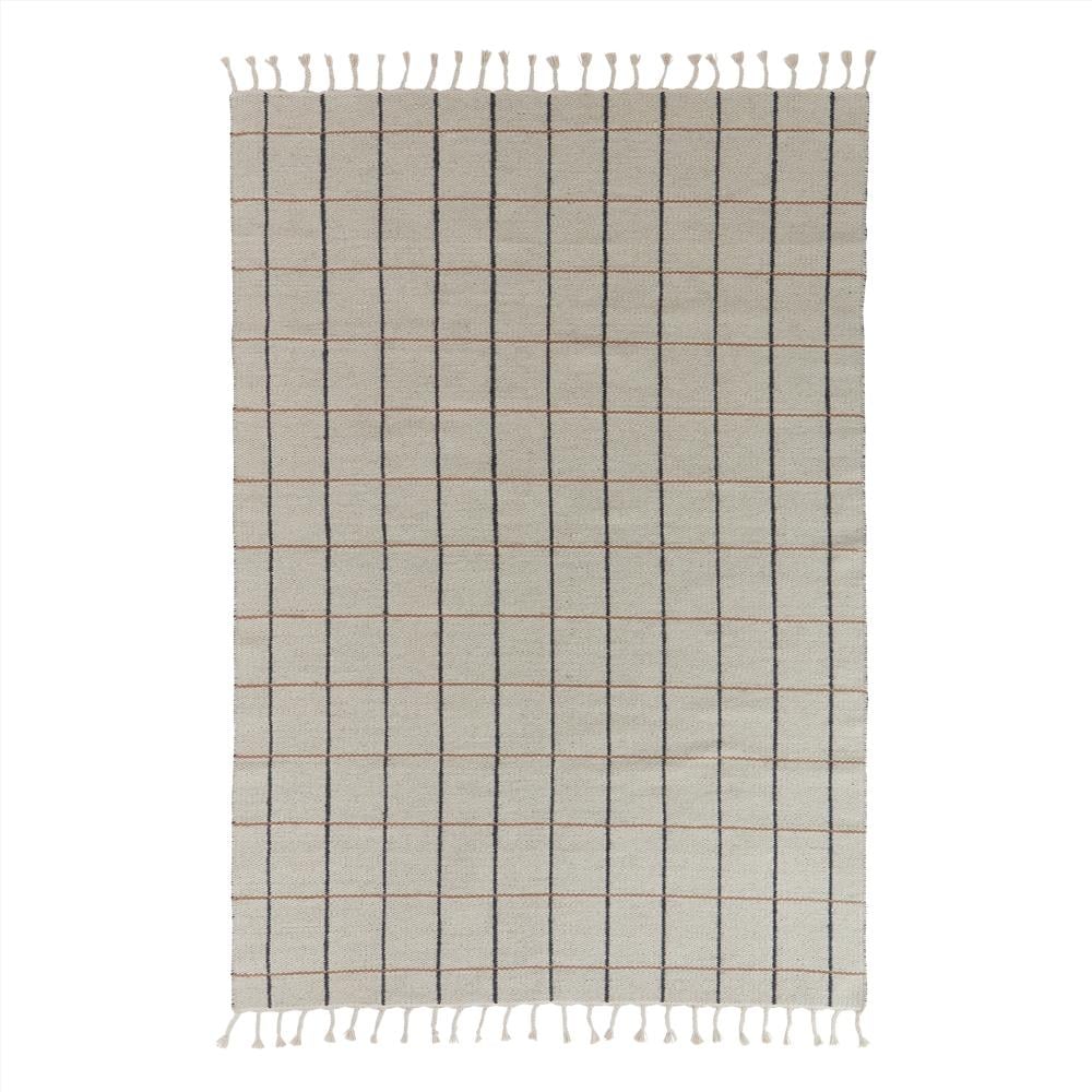 Image of Reversible Grid Rug Offwhite / Anthracite by OYOY