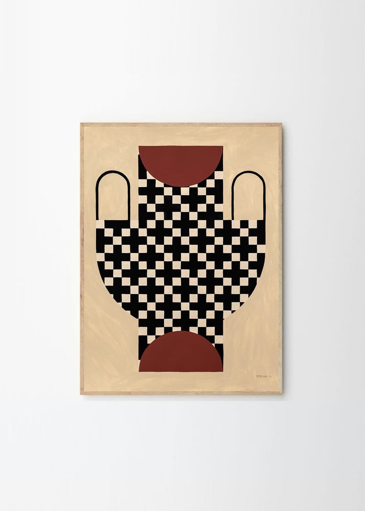 Image of 'Vase with Cross Pattern' framed art print by Studio Paradissi