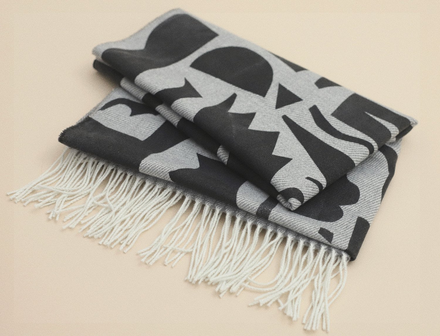 Image of GREY SHAPES SCARF (preorder)