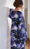 S/S 22 Watercolour  Blue Iris Wrap Dress With Side Slit. Handmade to Order. Choice of 2 Fabrics.