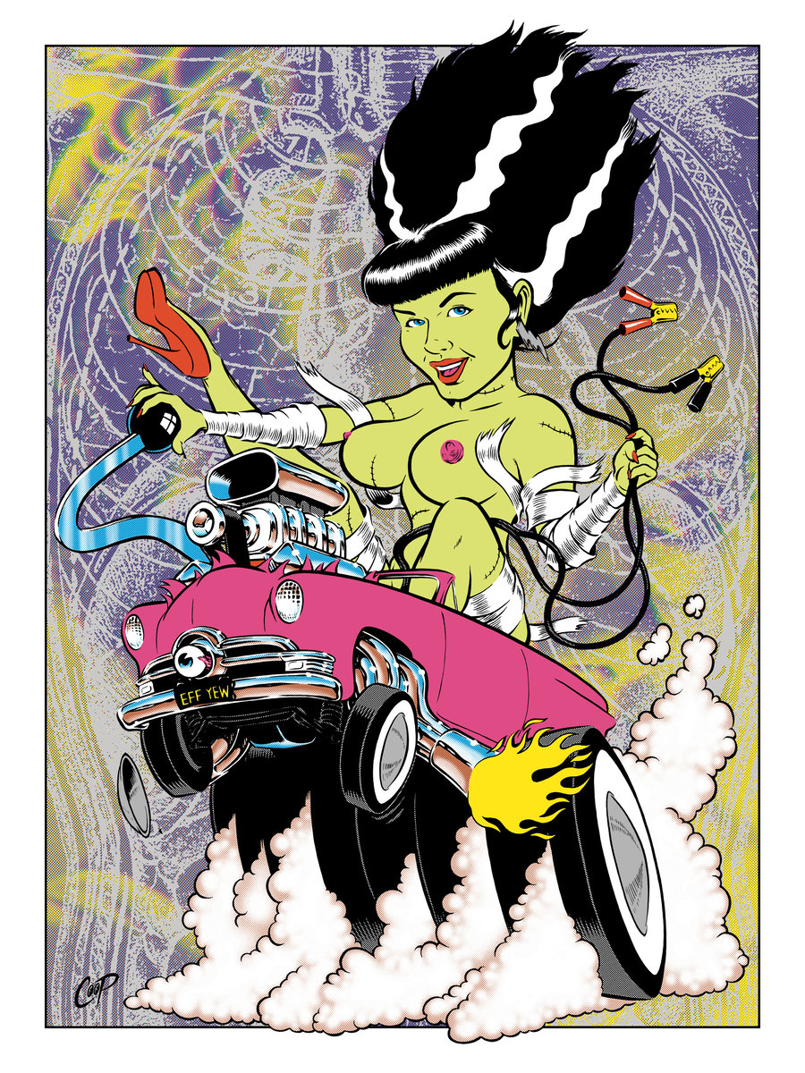 Image of BRIDE OF FRANKENROD Silkscreen Print