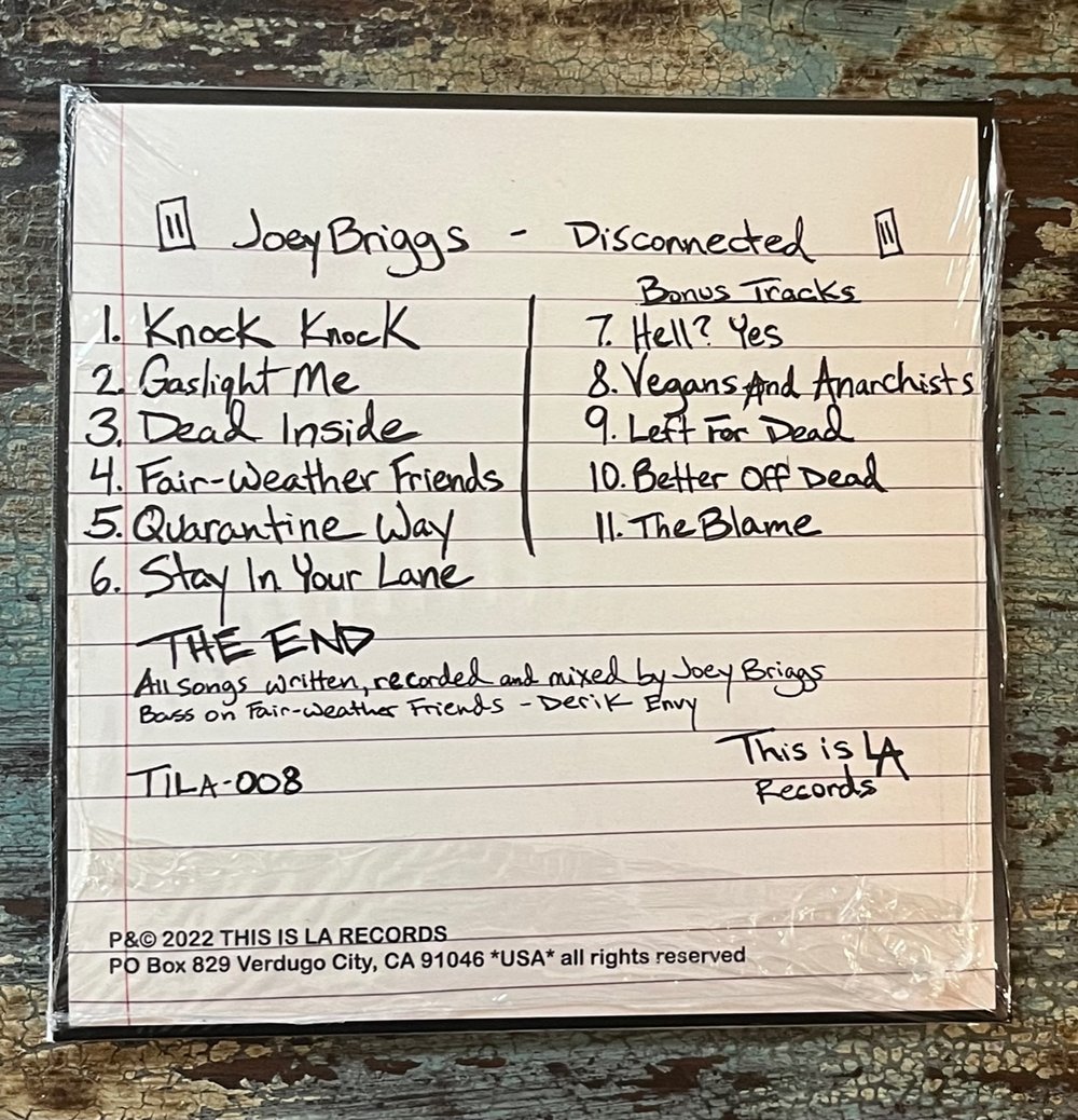 Joey Briggs - Disconnected CD (Signed)