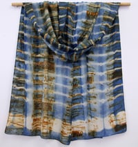 Image 4 of Elemental - Rust and Indigo silk scarf