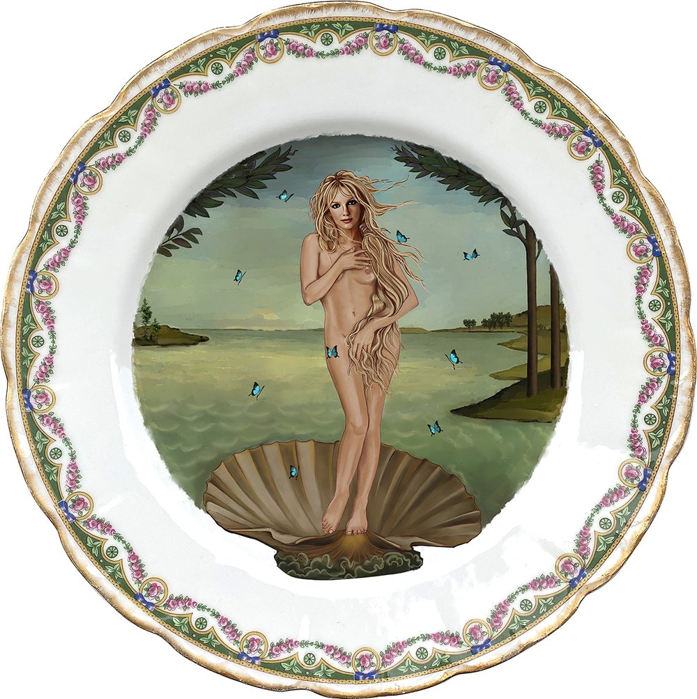 Image of ReNacimiento de Britney- Vintage French Porcelain Plate - #0748