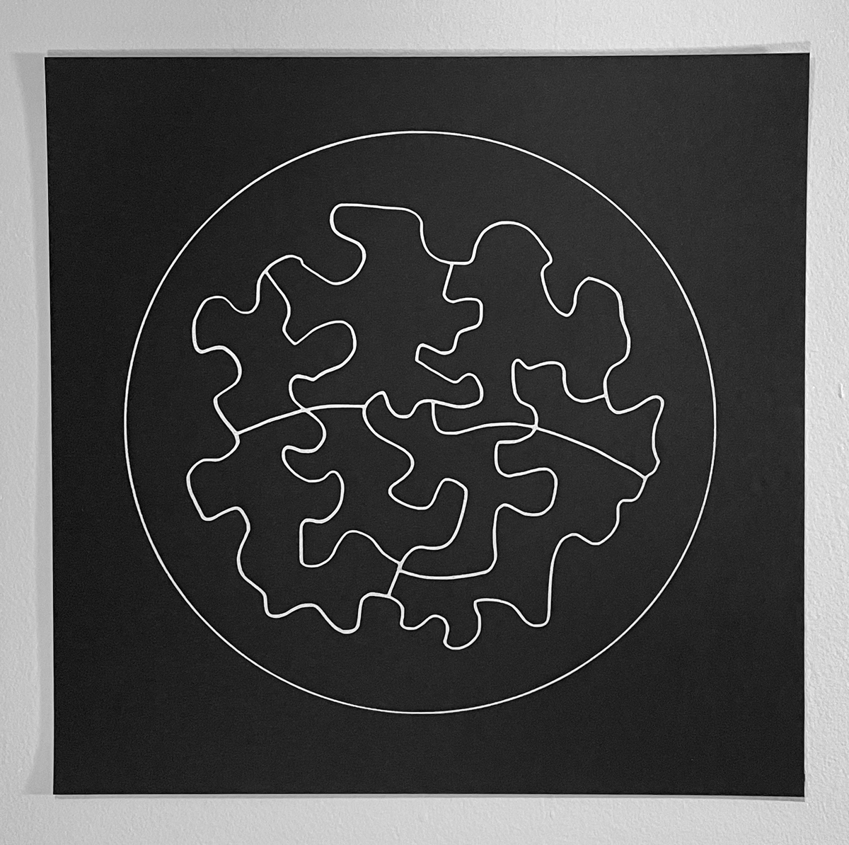 Image of Moon Puzzle Print (Black)