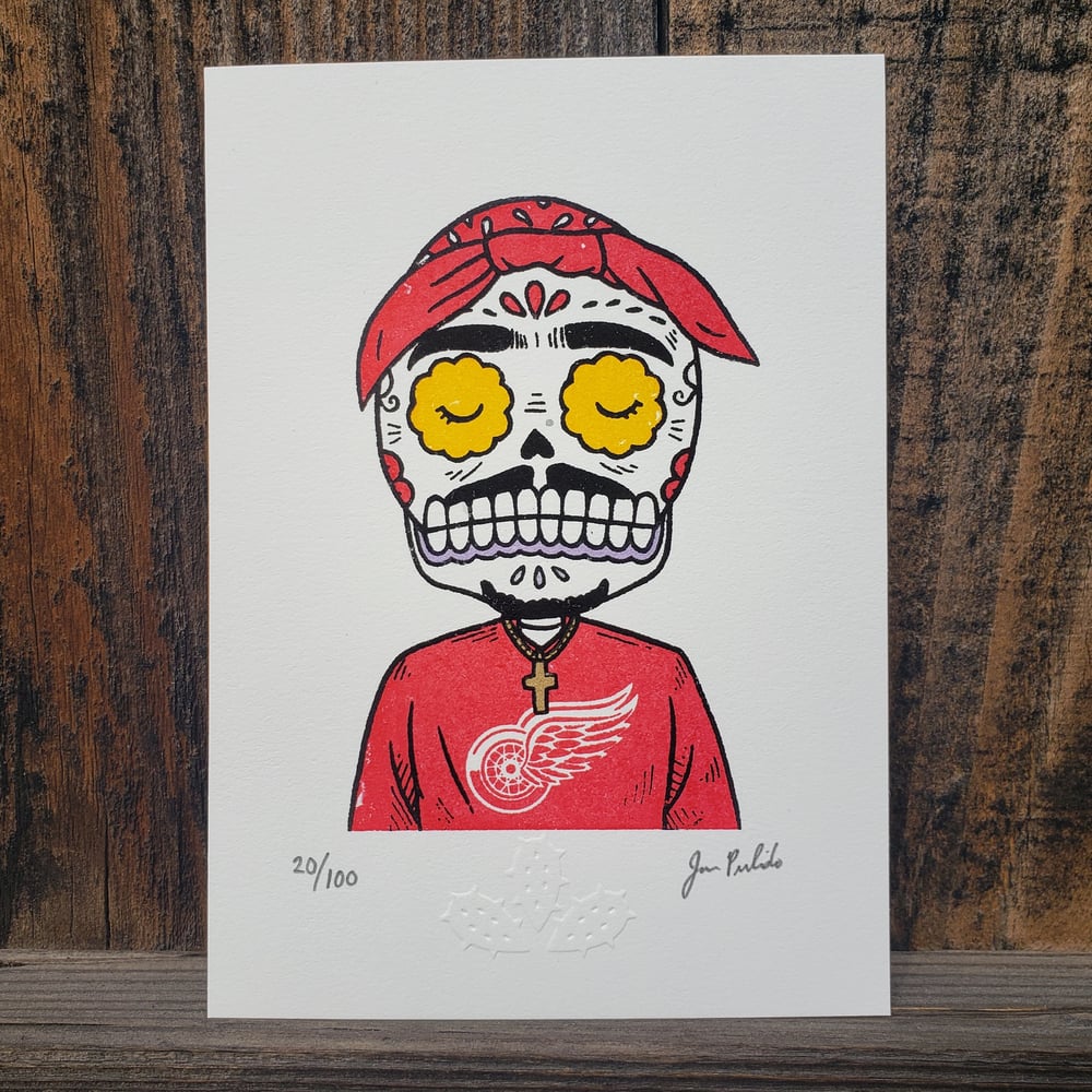 Tupac Calavera Limited Edition Gocco Screenprint 