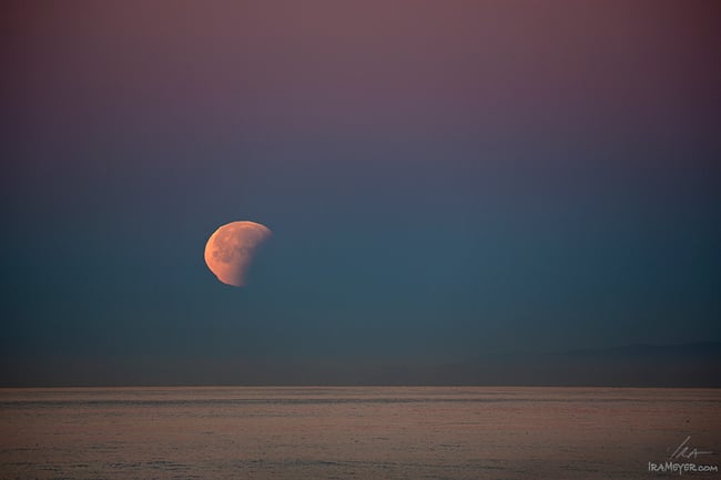 Partially-Eclipsed Setting Moon