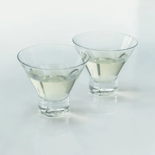 Image of STEMLESS CRYSTAL MARTINI GLASSES